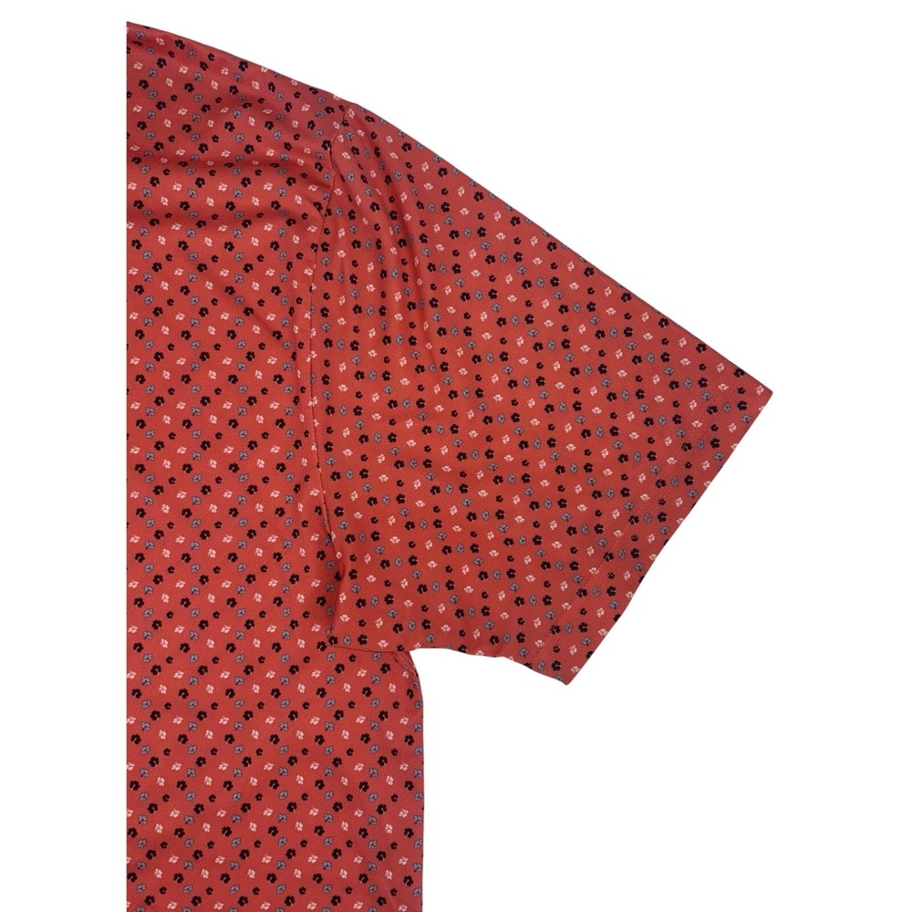 Nicklaus‎ Mens Golf Polo Shirt Coral Floral Pattern Large Eco Choice Performance - Picture 8 of 9